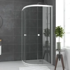 Porte de douche quart de cercle en verre trempé