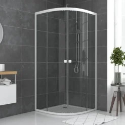 Porte de douche quart de cercle en verre trempé