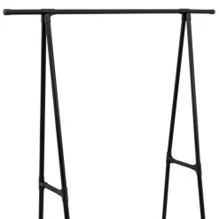 Porte manteau sur pied avec barre penderie et étagères de rangement