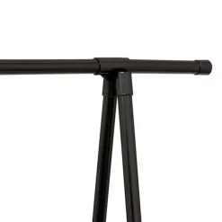Porte manteau sur pied avec barre penderie et étagères de rangement