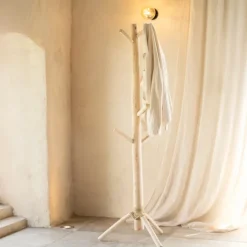 Porte Manteaux bois naturel sur trépied