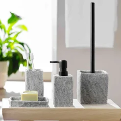 Porte-savon effet minéral salle bain