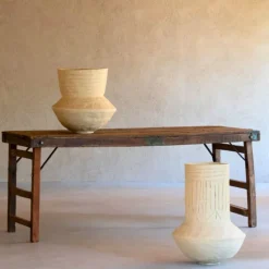 Pot décoratif en papier mâché naturel