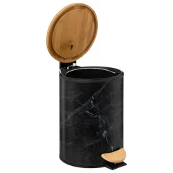 Poubelle de salle de bain effet marbre