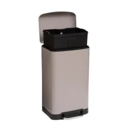 Poubelle en métal bac amovible 30 L