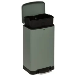 Poubelle en métal bac amovible 30 L