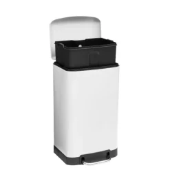 Poubelle en métal bac amovible 30 L