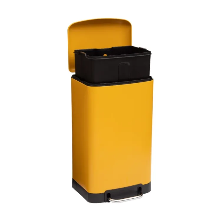 Poubelle en métal bac amovible 30 L