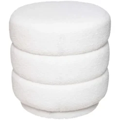 Pouf en velours et bouclettes