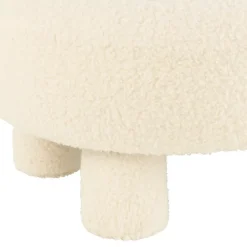 Pouf rond avec dossier en tissu bouclette