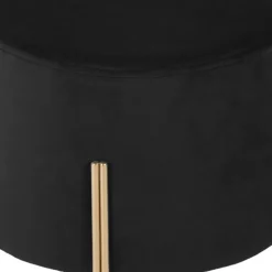 Pouf rond en métal et velours