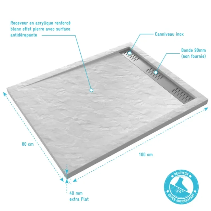 Receveur extra plat