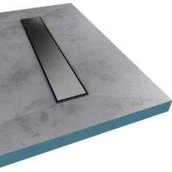Receveur plat à carreler à écoulement linéaire