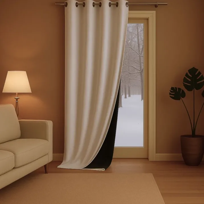 Rideau anti-froid doublé polaire