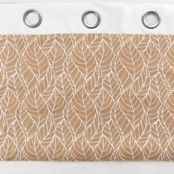 Rideau bi-matière avec toile de jute imprimée