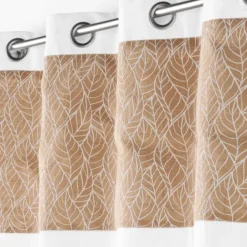 Rideau bi-matière avec toile de jute imprimée