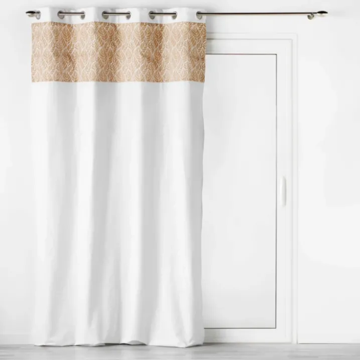 Rideau bi-matière avec toile de jute imprimée