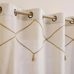 Rideau bohème jute et pompons