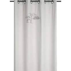 Rideau cerf esprit chalet effet laine brodé