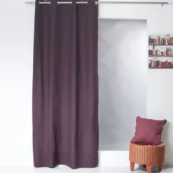 Rideau coloré en pur coton 8 œillets