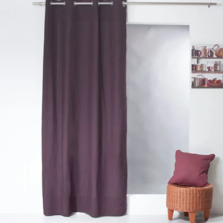 Rideau coloré en pur coton 8 œillets