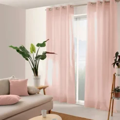 Rideau coloré en pur coton 8 œillets