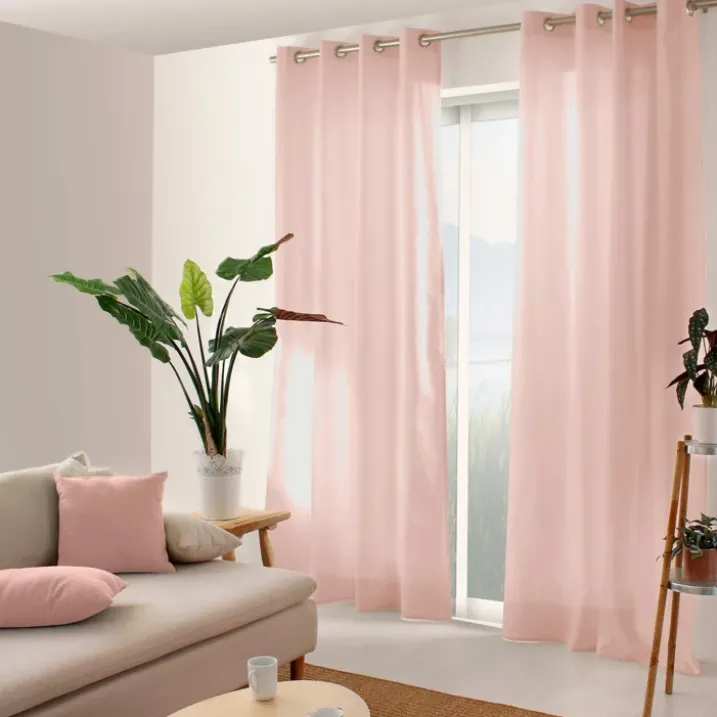 Rideau coloré en pur coton 8 œillets