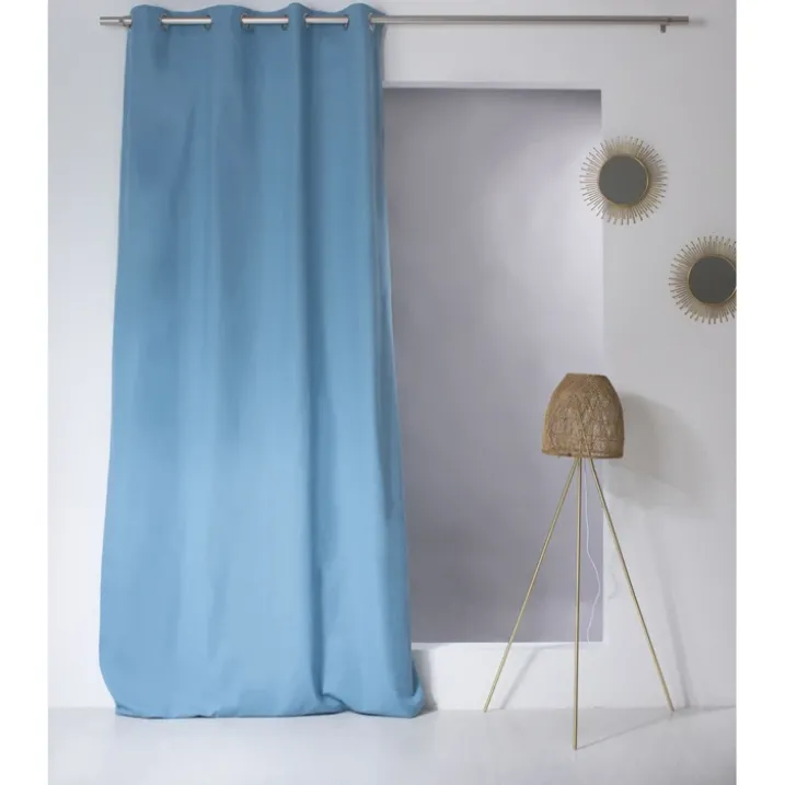 Rideau coloré en pur coton 8 œillets