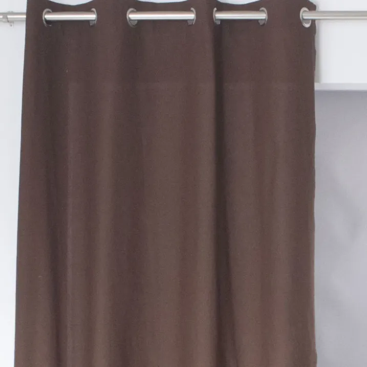 Rideau coloré en pur coton 8 œillets