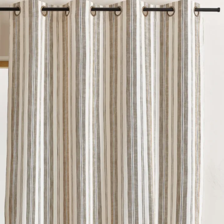Rideau 100% coton rayures tapissier LOURMARIN