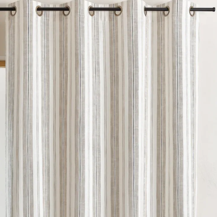 Rideau 100% coton rayures tapissier LOURMARIN