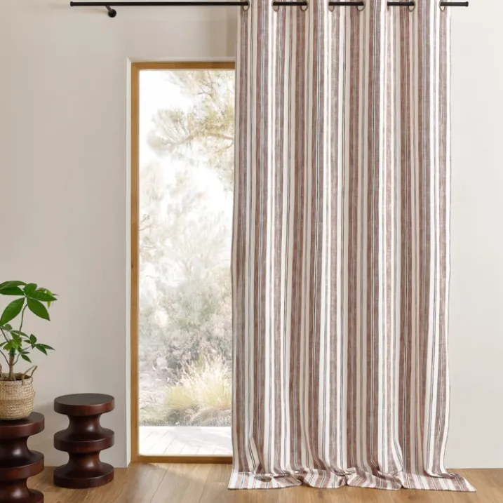 Rideau 100% coton rayures tapissier LOURMARIN
