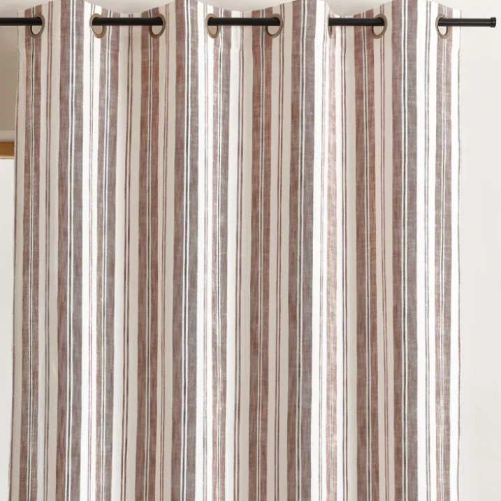 Rideau 100% coton rayures tapissier LOURMARIN