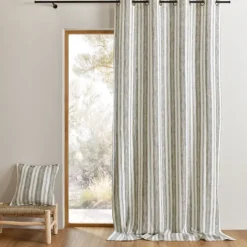 Rideau 100% coton rayures tapissier LOURMARIN