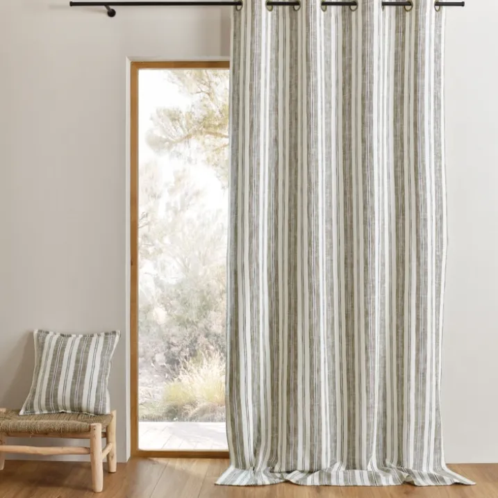Rideau 100% coton rayures tapissier LOURMARIN