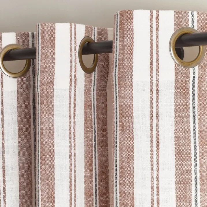 Rideau 100% coton rayures tapissier LOURMARIN