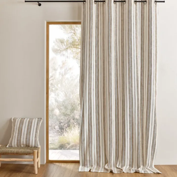 Rideau 100% coton rayures tapissier LOURMARIN