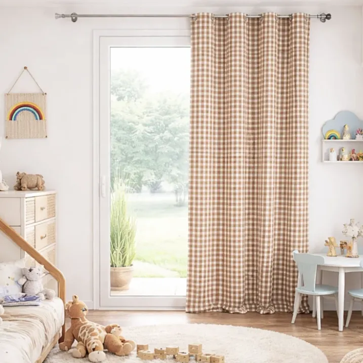 Rideau 100% coton vichy LOURMARIN
