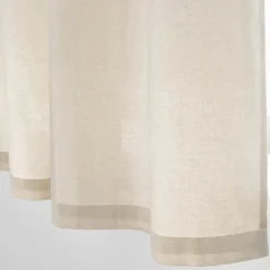 Rideau court à œillets en coton avec top tissé et franges