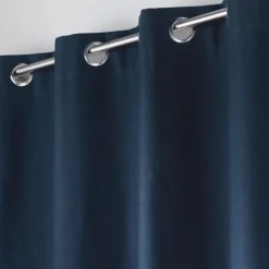 Rideau court occultant à œillets en chambray uni