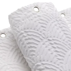 Rideau de douche gaufré en microfibre avec crochets