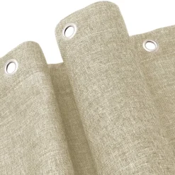 Rideau de douche uni aspect chambray avec crochets