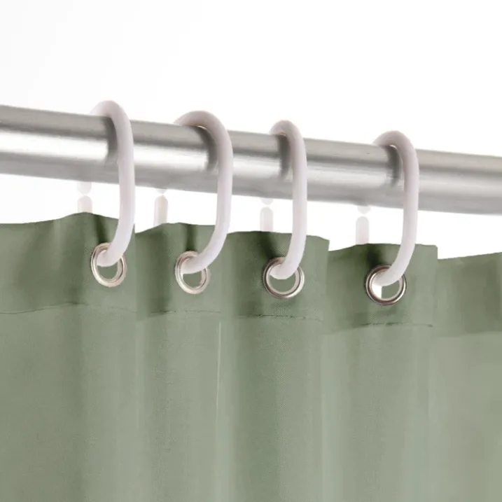 Rideau de douche uni avec crochets