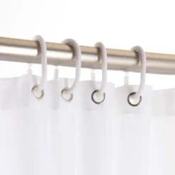 Rideau de douche uni avec crochets