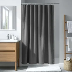 Rideau de douche uni avec crochets