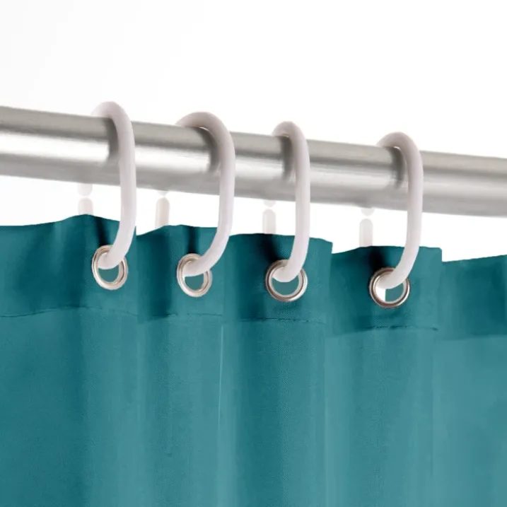 Rideau de douche uni avec crochets