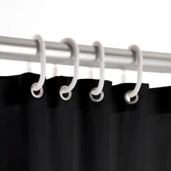Rideau de douche uni avec crochets