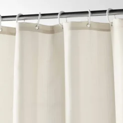 Rideau de douche uni avec crochets