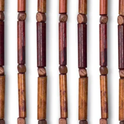 Rideau de porte en bambou et perles de bois