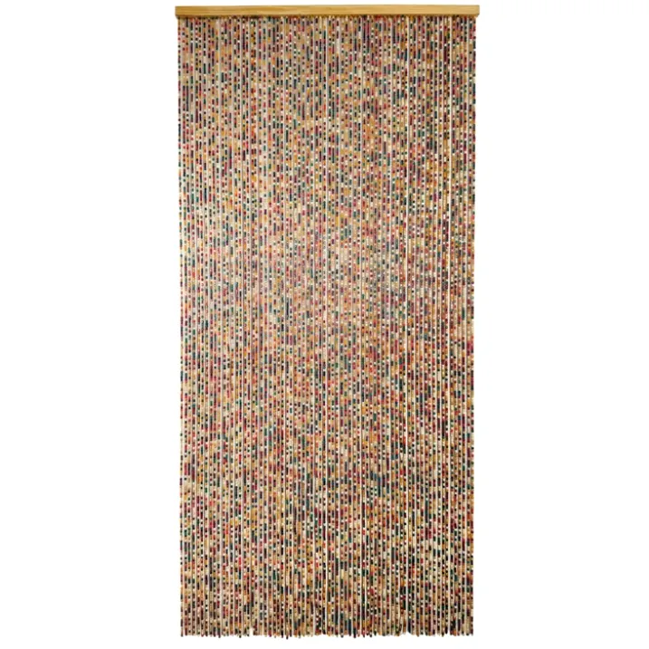 Rideau de porte en perles de bois carré